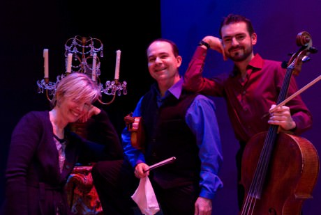  NCE Artistic Director Leo Sushansky, pianist Kathryn Brake, and cellist Lukasz Szyrner. Photo by JaLynn Prince. 
