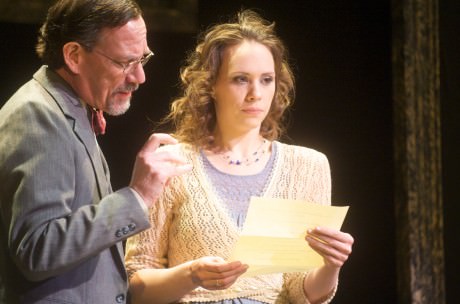 George Page (Polonius) and Audrey Bertaux (Ophelia). iPhoto by Joshua McKerrow.