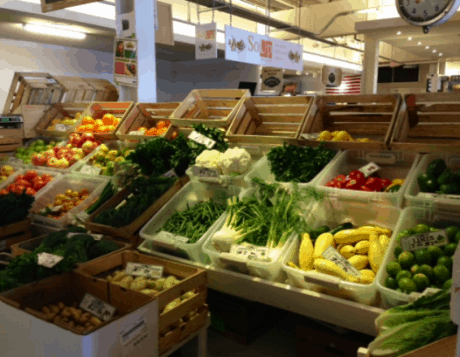 The greengrocer’s stall at Union Market.