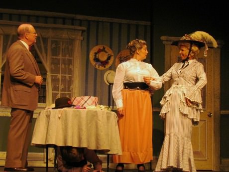(L to R) Gene Valendo (Horace Vandergelder), Pam Shilling (Mrs. Irene Molloy), and Nori Morton (Dolly Levi).  Photos Courtesy of 2nd Star Productions and Debe Tighe. 