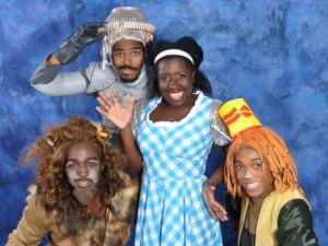 Dorothy (Awa Sal Secka), Kenneth L. Washington, Jr. (Lion), Ian A. Coleman (Tinman), and Kyle Louviere ( Scarecrow). Photo Courtesy of Montgomery College.