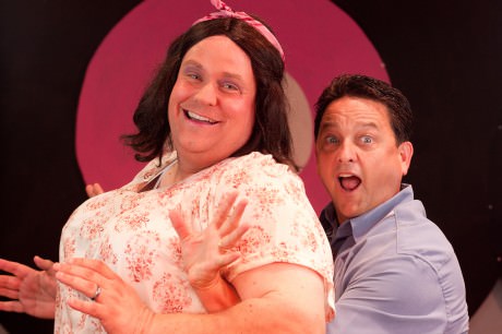 Edna (Steve Namie) and Wilbur (Todd Hochkeppel) in 'Hairspray' at Howard County Summer Theatre in July 2012. Photo by Jeff Stanford.