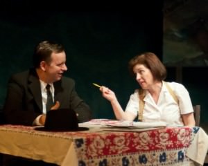 (L-R) Thomas L. McGrath (Frank) and Laura Russell (Maggie). Photo by Harvey Levine.