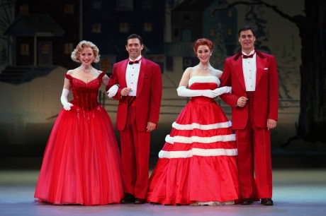 (L to R): Meredith Patterson, David Elder, Trista Moldovan, and James Clow from the Irving Berlin’s White Christmas 2013 National Tour. Photo by Kevin White.