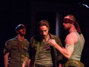 Keegan Cassady (Lennox), Joe Carlson (Macbeth), and James Finley (Fleance). Photo by Johannes Markus.