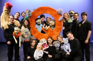 The cast of ‘Avenue Q’ at Dominion Stage. Photo by Jarrett Baker|theatre-image.com.