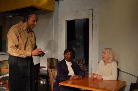 Solomon Mantutu (Henri Green), Arleen (Gayle Carney), and Cindy (Ann Henry). Photo by Larry Simmons.