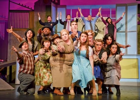Ensemble of 'Urinetown: The Musical' singing "I See A River." Photo by Jessica Sperlongano.