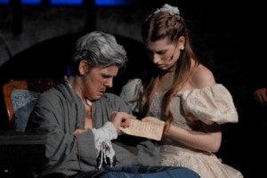 Jean Valjean (Neal Davidson) and Hana Jones (Cosette). Photo courtesy of Our Lady of Good Counsel High School.