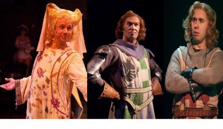  Prince Herbert (David James), Brave Sir Robin (Darren McDonnell), and Sir Galahad (Nick Lehan). Photo by Kirstine Christiansen.