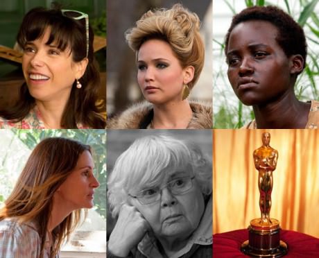 Oscars 2014 Best Supporting Actress nominations: Sally Hawkins ('Blue Jasmine'), Jennifer Lawrence ('American Hustle'), Lupita Nyong'o ('12 Years a Slave'), Julia Roberts ('August: Osage County'), and June Squibb ('Nebraska').