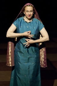 Lee Mikeska Gardner in "Souvenir: A Fantasia on the life of Florence Foster Jenkins" at 1st Stage. Photo by Teresa Castracane.