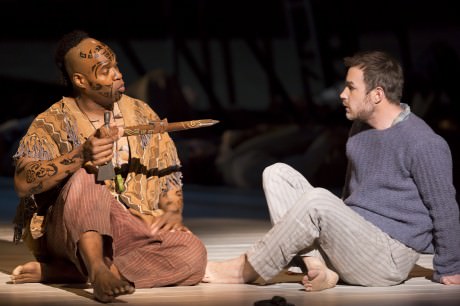 – (l-r) Eric Greene (Queequeg) and Stephen Costello Greenhorn (Ishmael). Photo by Scott Suchman.