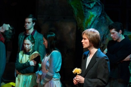 Zac Brightbill (Melchior Gabor) and the cast sing “Left Behind.” Photo by Dylan Singleton.