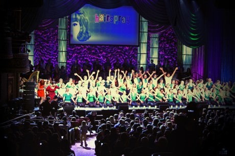"You Can't Stop The Beat" (Nikki Blonsky, Brooke Tansley, and 72 Newtown Dancers). Photo by Grace Rainer Long.