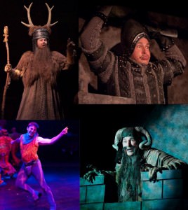 (from top left in a clockwise direction) David Jennings as The Ni Knight, French Taunter, Lancelot, and Tim the Enchanter. Photoa by Kirstine Christiansen.