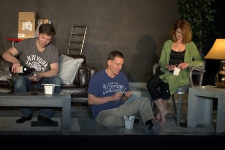 Luke (Fred Dechow), Adam (Richard Isaacs), and Holly (Suzanne Martin). Photo by Michael deBlois.