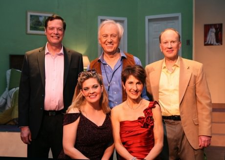 John Allnutt (Roger), Peter Harrold (Ferris), Paul Noga (Geoff), Charlene Sloan (Helen), and Katie Brandeis (Sally). Photo by JA Simmons.