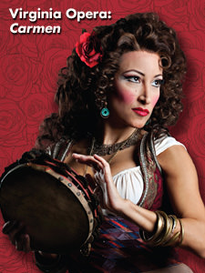 Mezzo-Soprano Ginger Costa-Jackson (Carmen). Photo courtesy of Virginia Opera Company.