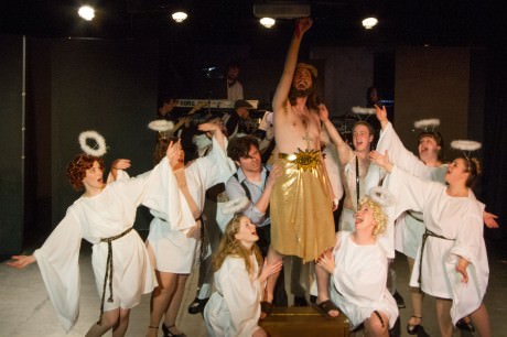 Jesus (center- Eric Jones) and Jimmy (left- Steve Custer) and The Angels. Photo by Travis Fouche, PhotographybyFouche.