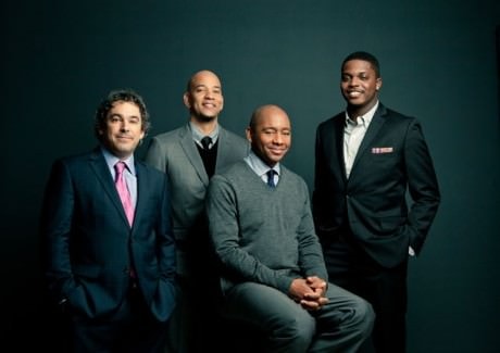 Saxophonist Branford Marsalis, seated, and, from far left, Joey Calderazzo, Eric Revis and Justin Faulkner. Photo by Eric Ryan Anderson.