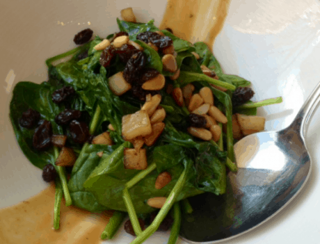Jaleo’s Spinach, Pine Nut and Raisin Salad.