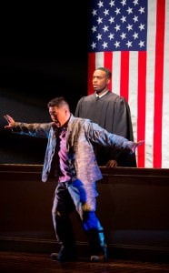 Andrew Stenson (Danny Chen) and Soloman Howard (The Judge). Photo by Scott Suchman.