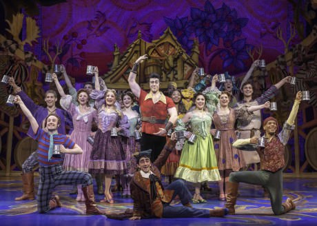  Tim Rogan (Gaston) and the cast of 'Beauty and the Beast' in "Gaston." Photo courtesy of Wolf Trap.