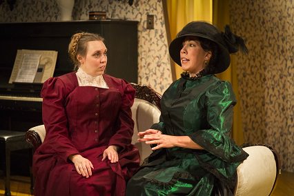  (l to r) Catherine Givings (Allison Duvall) and Mrs. Daldry (Lia Seltzer). Photo by Joe Williams.