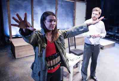 Nadia Mohebban and Erik Harrison in 'Collateral Damage and Other Cosmic Consequences.' Photo by C. Stanley Photography.